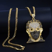 bing bing rock hip hop iced out rope chain masked man pendants necklaces for men women fashion jewelry gold sliver chain choker