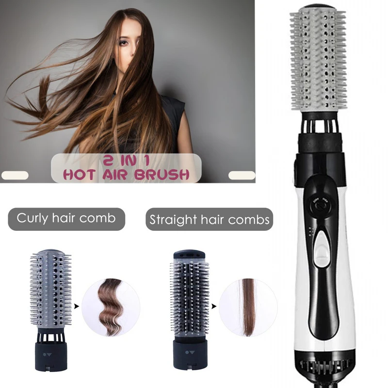 

Hair Straightener and Curler Electric Hot Comb Hair StraightenerInstant Heating Brush with Adjustable Temperature