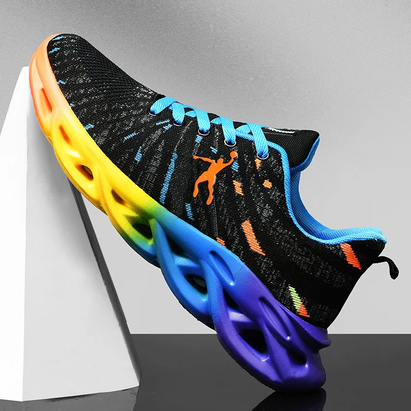 

Running Shoes for Men Sneakers Comfortable Mesh Blade Shoes Male Jogging Trainers Thick Sole Men Fly-woven Footwear Big Sizes