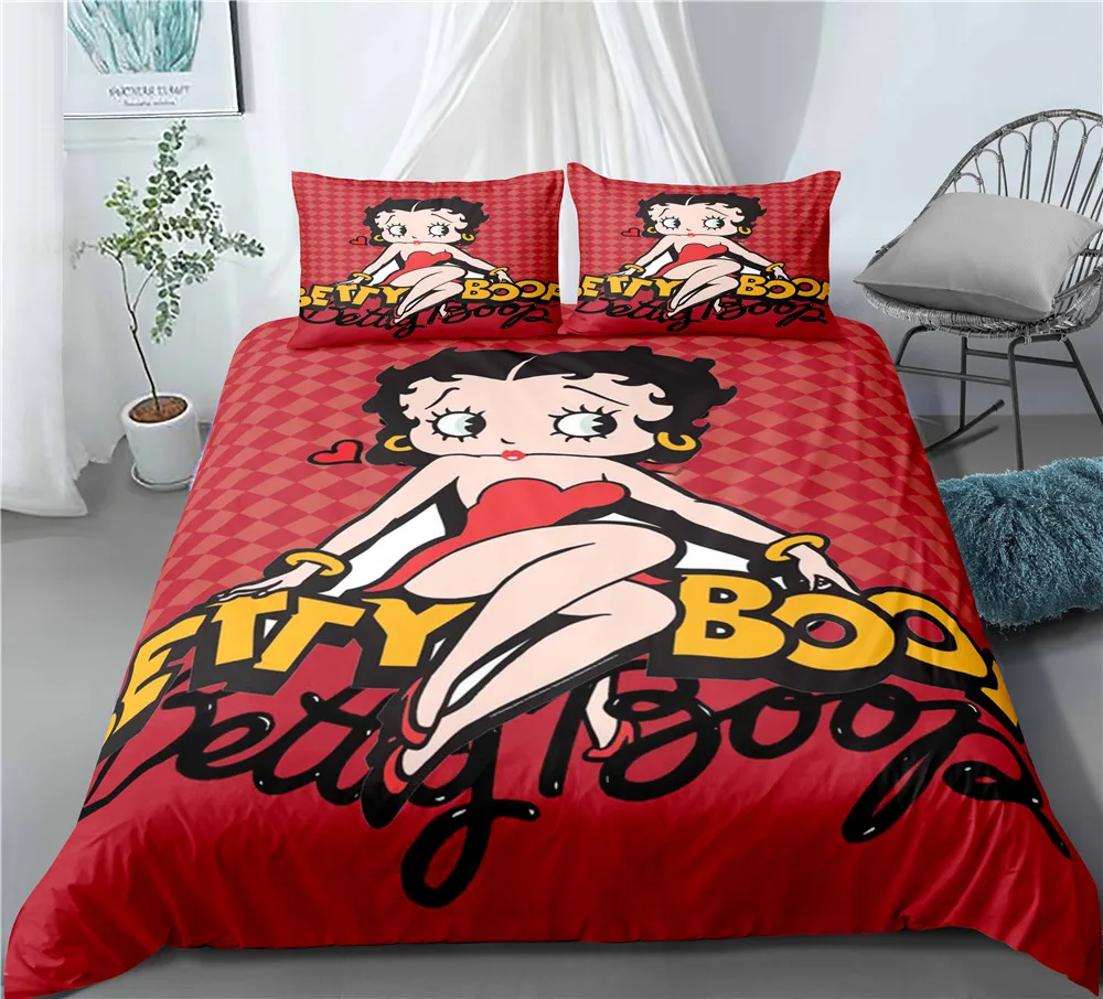 Домашний текстиль 3D Betty Boop постельные принадлежности пододеяльник наволочка