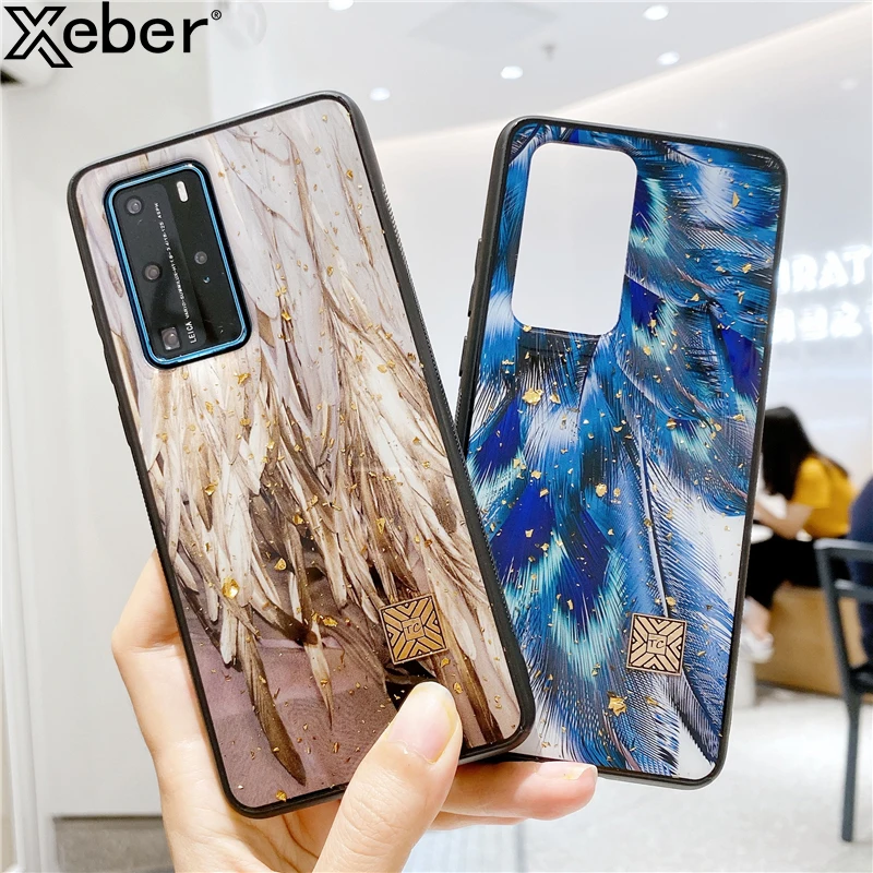 Блестящий золотой мраморный чехол из фольги для Huawei P40 Pro P30 Lite Mate 30 Nova 6 5 мягкий
