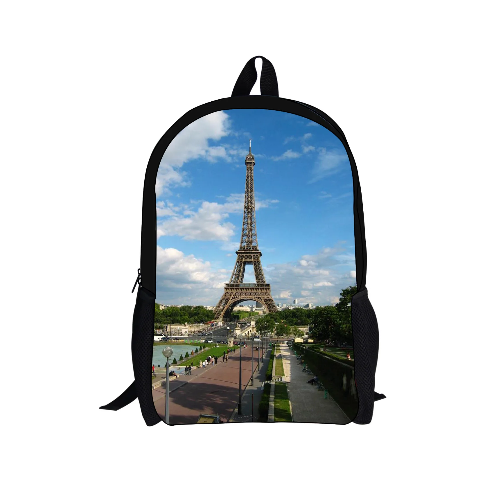 Рюкзак с рисунком Эйфелевой башни для подростков школьные ранцы унисекс