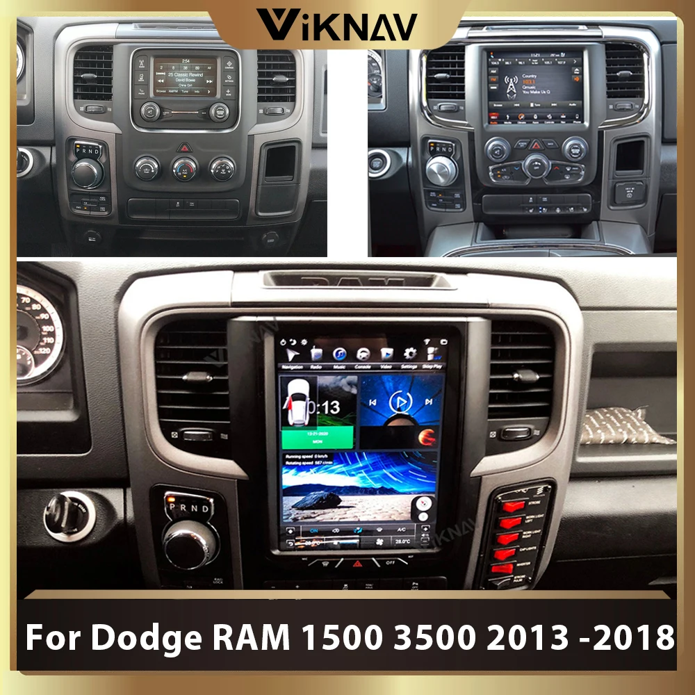 

2 din Android Car radio for Dodge RAM 1500 3500 2013 -2018 car stereo Tesla radio multimedia GPS navigator AUTO audio headunit