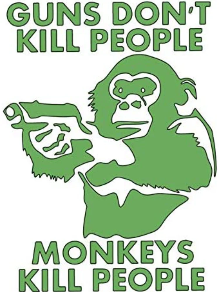 

Guns Don't Kill People Monkeys Do Personality Car Sticker Waterproof Anti-UV PVC Car Window Body Decorative Stickers Accessories