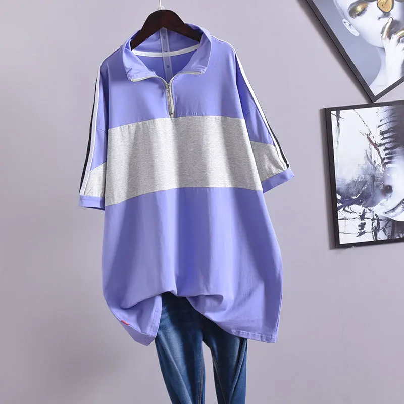 

2022 Summer New Korean Women Contrast Color Sweater Short Sleeved T-shirt Loose Slimming Casual Elastic Women Tops Free Shipping