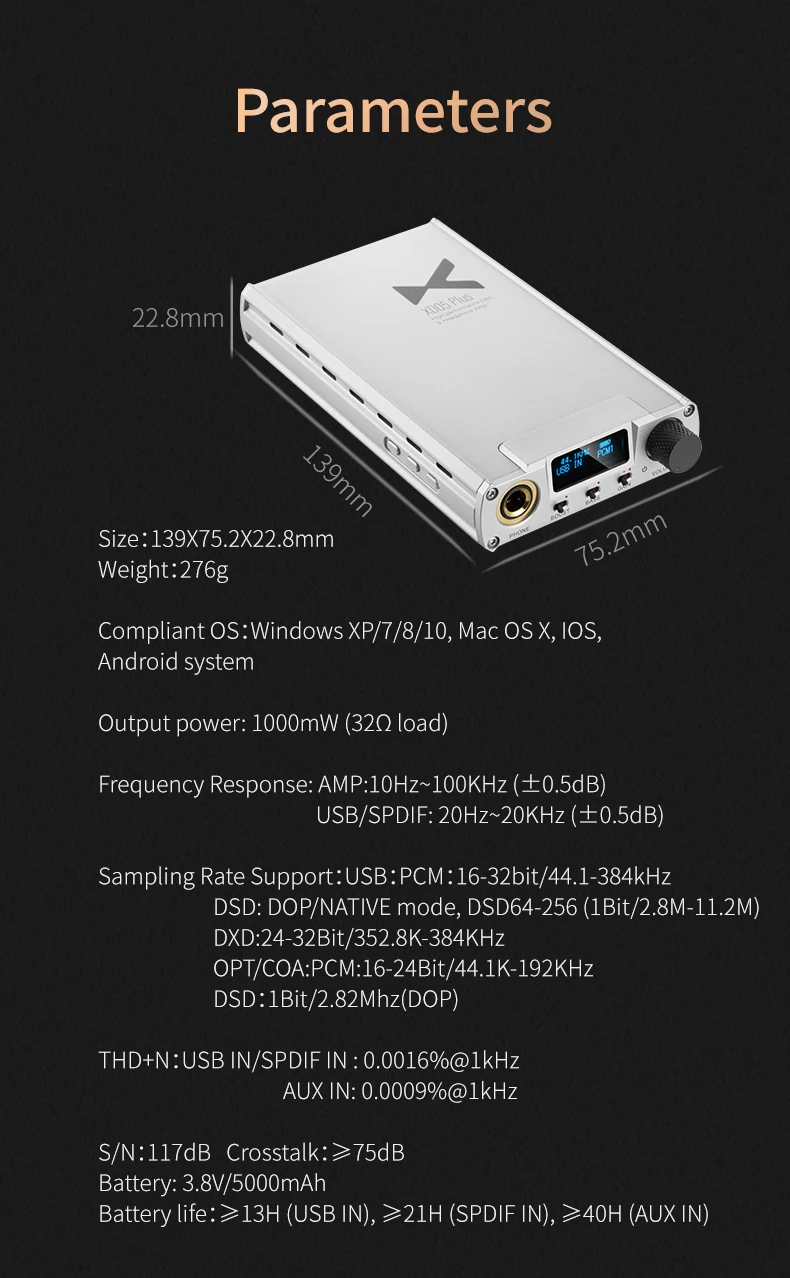 XDuoo XD-05 PLus обновленный портативный усилитель аудио ЦАП DSD256 усилитель для наушников 32 бит/384 кГц Поддержка USB двойной сменный