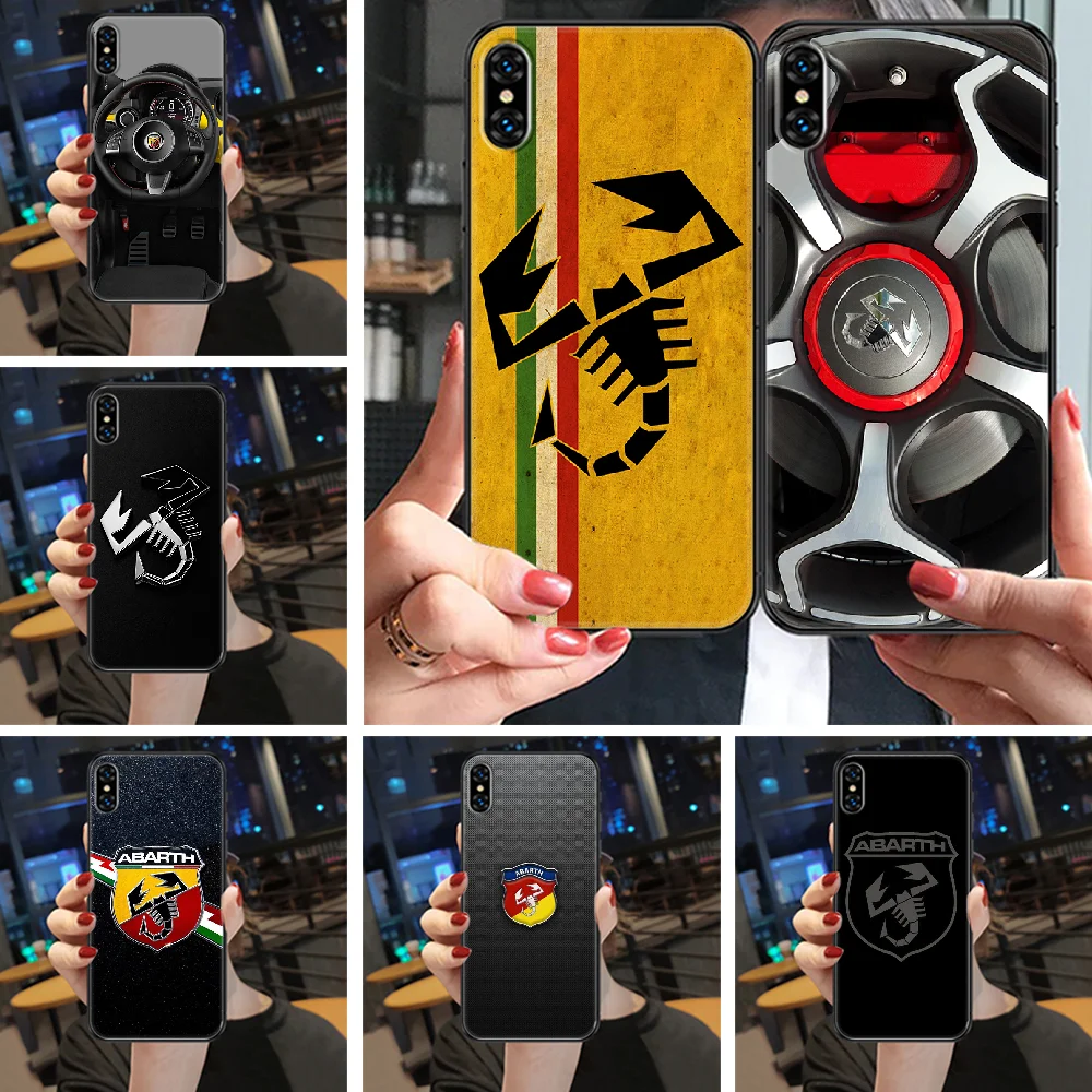 

Italy Sports Car abarth logo Phone Case Cover Hull For iphone 5 5s se 2 6 6s 7 8 12 mini plus X XS XR 11 PRO MAX black silicone