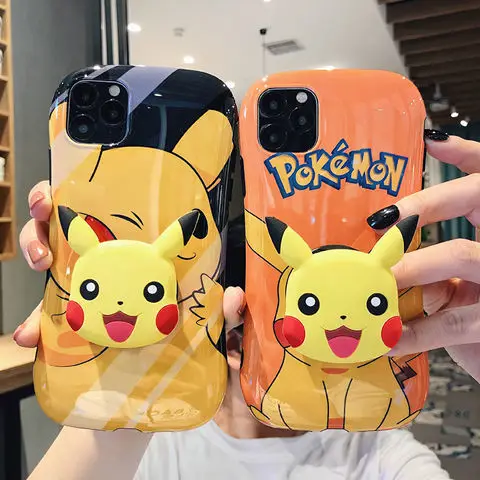 

TAKARA TOMY Pokemon Pikachu Stand Phone Case for IPhone 6S/7/8P/X/XR/XS/XSMAX/11/12Pro/12min Phone