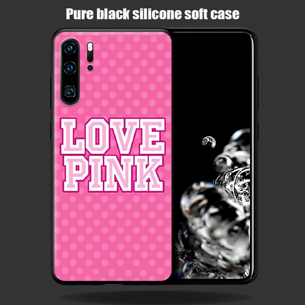 

Victoria Pink Vs Brand Phone Case For Huawei P Mate 10 20 30 40 Pro Lite Smart 2019 2021 black Waterproof Soft Coque Tpu Funda