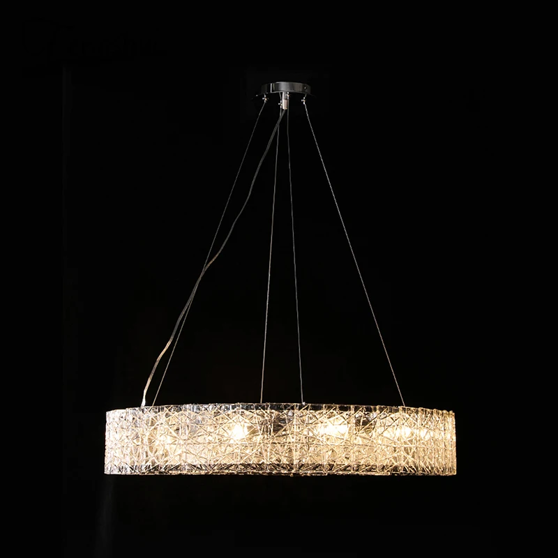 Роскошные стеклянные железные светодиодные подвесные светильники в