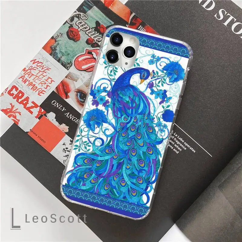 

Peacock Retro Phone Case For iphone 12 5 5s 5c se 6 6s 7 8 plus x xs xr 11 pro max mini