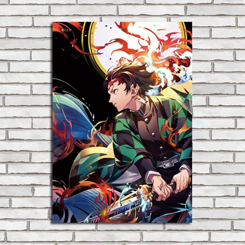 

8 pcs/set Anime Demon Slayer: Kimetsu no Yaiba Wall Poster Home Study Livingroom Decoration Self-adhesive Stickers 29x42cm