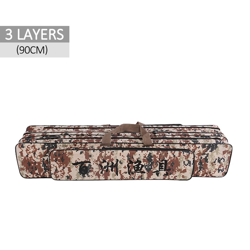 3 Layer 90cm A 1/2/3/Слои 70/110/120 см сумки для рыбалки сумки для удочек сумка, катушка на открытом воздухе многоцелевой Оксфорд мешок для рыбалки и нарочито бесхитростного дизайна; bolsa de pesca XA87G - Цвет: 3 Layer 90cm A