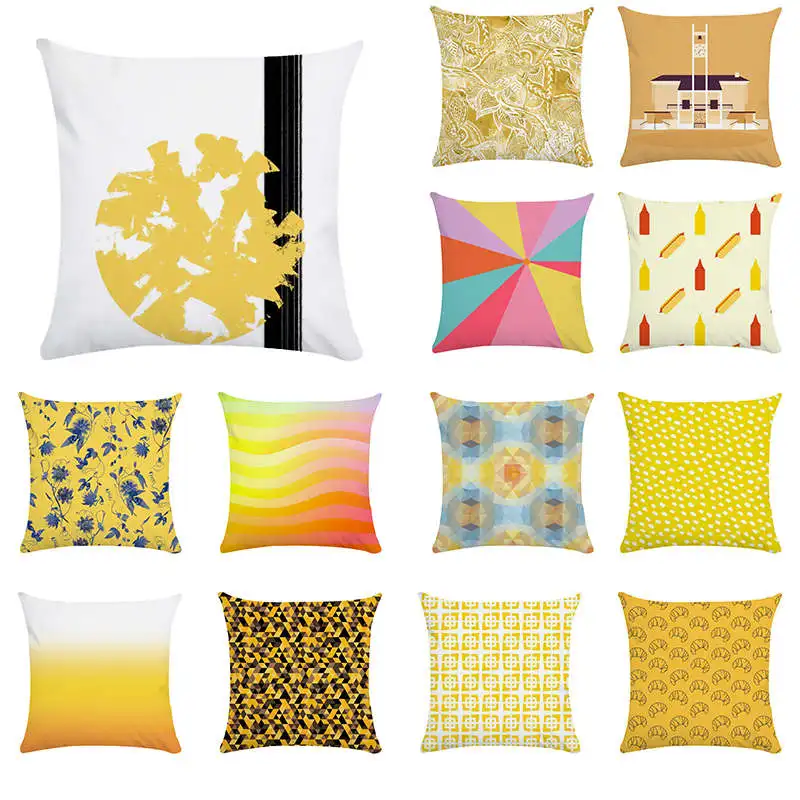 

1pcs Home Yellow Pillow Case Fall Leaves Pillow Cushion Covers Autumn Room Sofa Farmhouse Decor Pillowcase Decorative Hot TP37