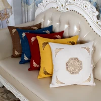 european style cushion linen embroidery pillow cover home classic retro style gift pillow sofa cushion pillow cover cushion suit