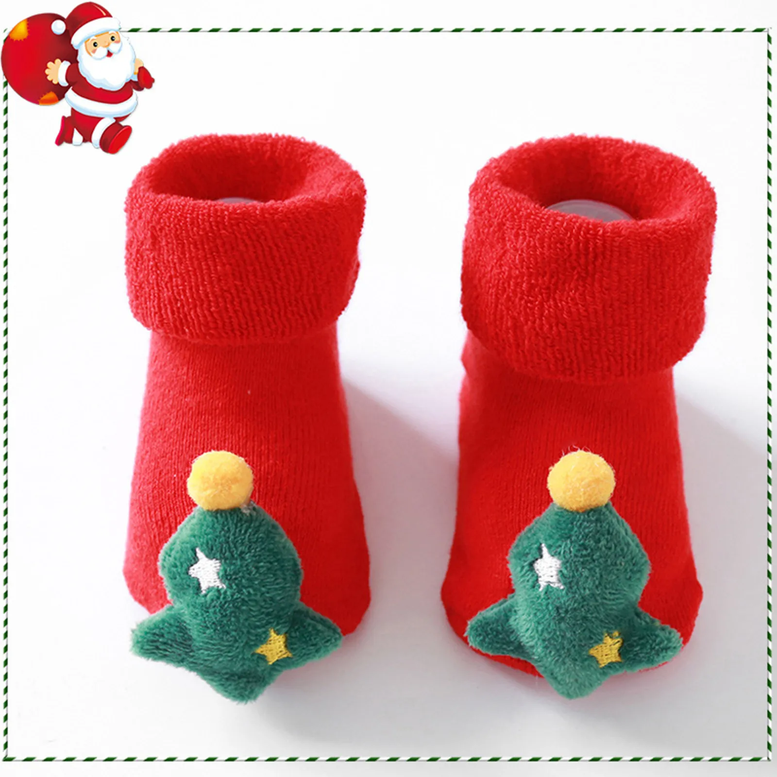 Рождественские теплые детские Носки с объемным рисунком рождественские
