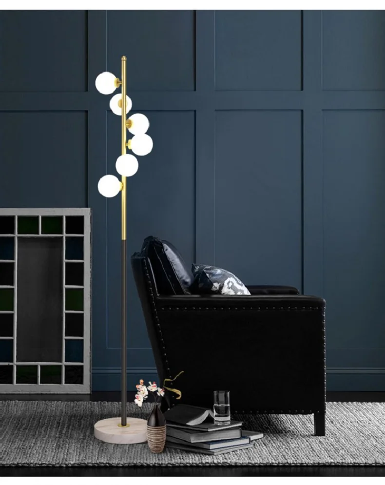 Nordic Simple Floor Lamps for Living Room Glass Ball Standing Lamp Gold Light Bedroom Creative Art Home Decor Lighting Fixtures | Лампы и