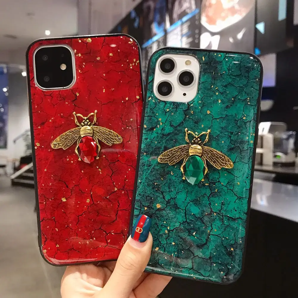 

Luxury 3D Diamond Bee Glitte Phone Case For Samsung Galaxy A10 A20 A30 A40 A50 A60 A70 A80 M10 M20 Bling Marble Soft TPU Cover