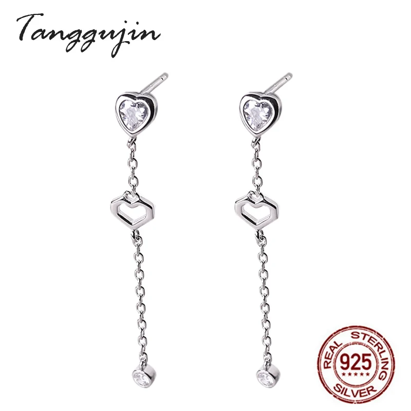 Женские Висячие серьги из серебра 925 пробы с белым цирконом | Украшения и