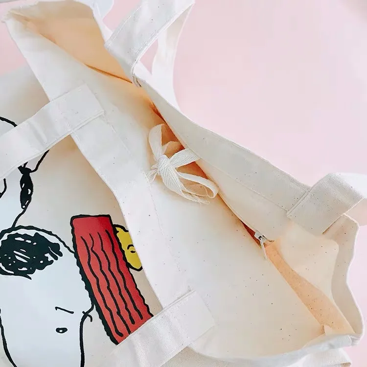 Мультяшная Холщовая Сумка-тоут Peanuts Rogue Dog Kawaii, модная сумка на плечо, лаконичная тканевая сумка на плечо, Женская Хлопковая сумка для покупок