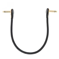 30cm 11 8inch guitar effect pedal instrument patch cable 14inch 6 3mm gold right angle plug black pvc jacket guitar cables