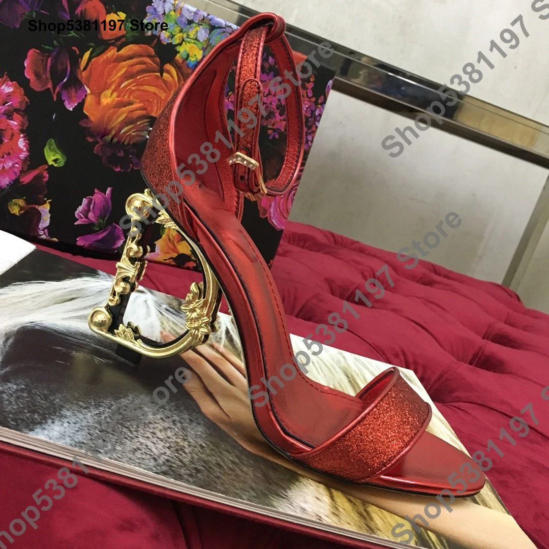 Красные туфли на высоком каблуке с ремешком щиколотке женские брендовые