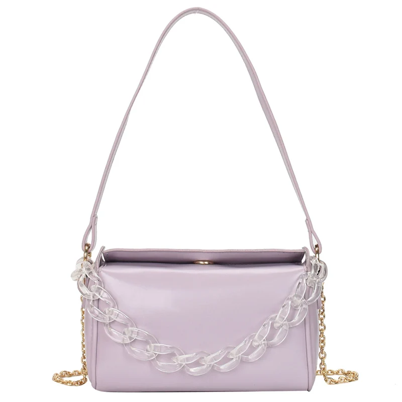 

chain Simple Brand Handbags 2020 Women's Fashion Pu Leather Shoulder Designer Famous Solid Color Crossbody Purses