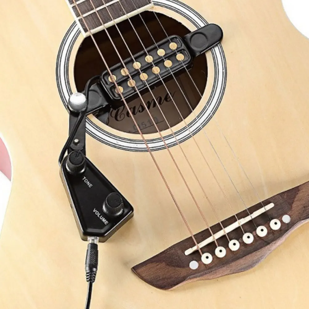 

Wooden Guitar Pickup Practical Sound Pick-up Folk Guitar Pickup Black