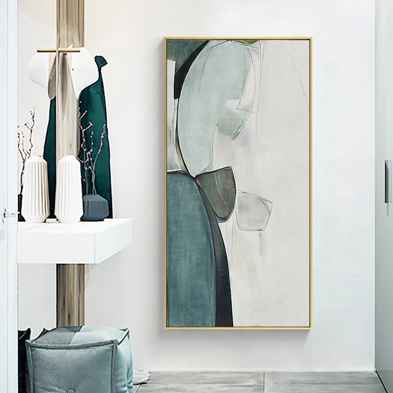 

Modern Abstract Paintings White Green Canvas Wall Posters and Prints Pictures Nordic Home Decor Living Room Bedroom Decoration