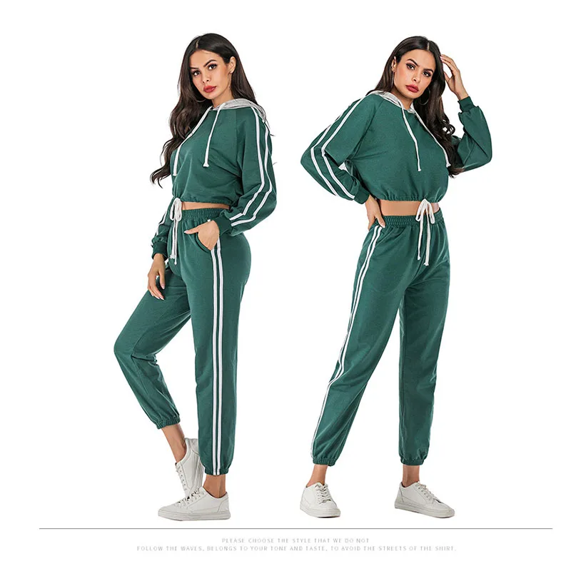 Новинка Женский комплект 2 шт. толстовки с капюшоном штаны одежды теплая новейшая