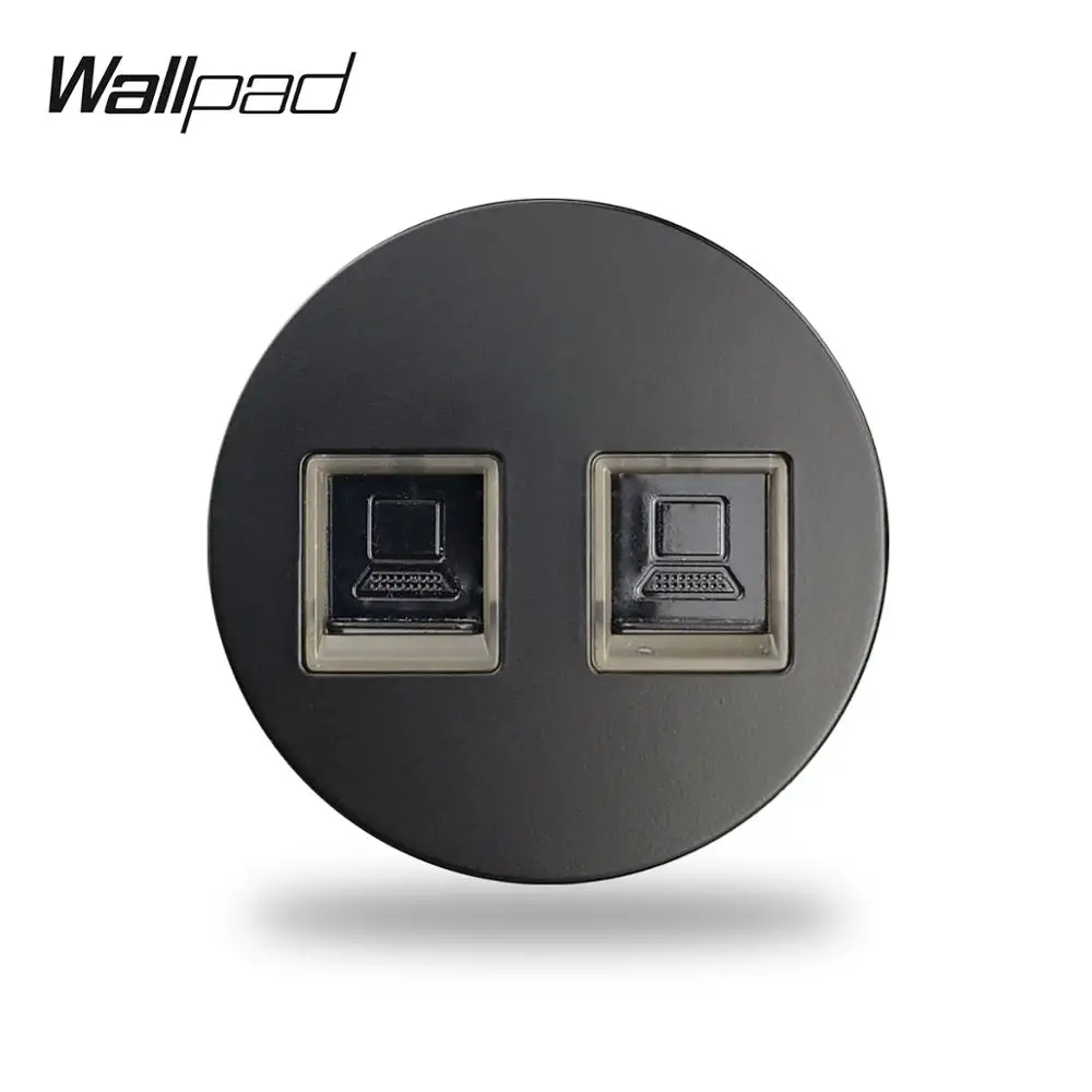 Black L6 4 цвета CAT6 двойной RJ45 ПК Ethernet компьютерный данных стены проводки розетка модульная DIY комбинация - Тип: Black