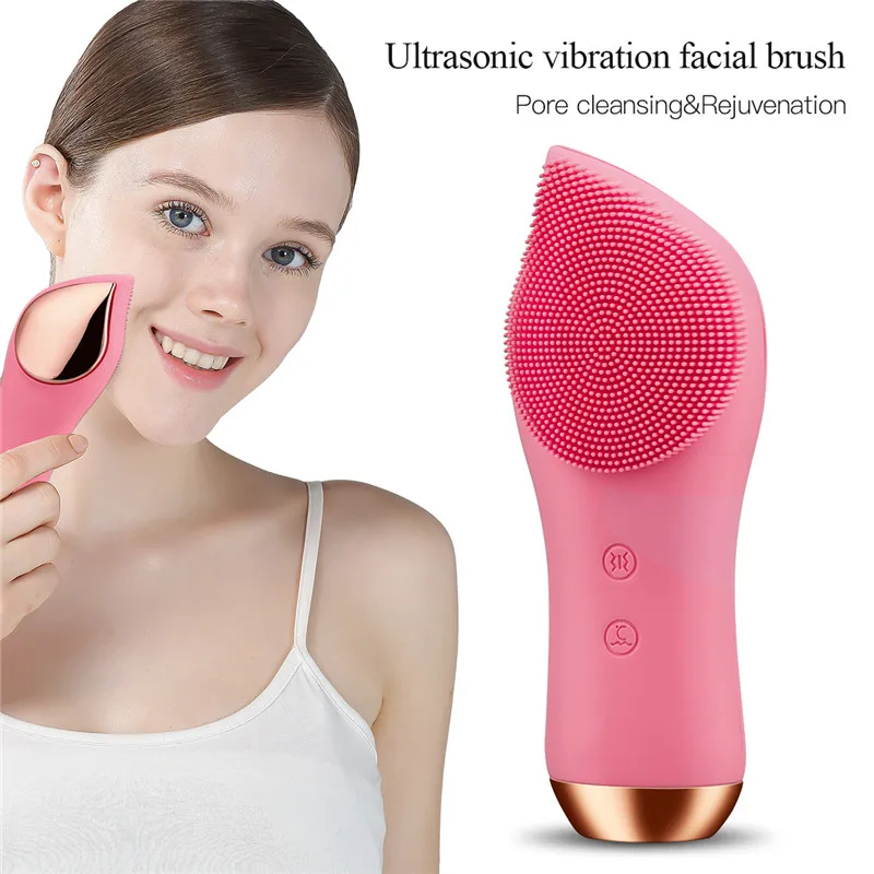

CkeyiN Ultrasonic Vibration Facial Cleaner Brush Heated Massager Deep Cleaning Blackhead Removal Dirt Spot Remover Cleanser 45