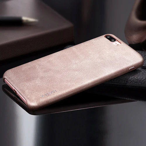 gold phone case Для iPhone XS Max 6,5 X XS 5,8 XR 6,1 чехол для телефона X-Level роскошный Винтажный чехол из искусственной кожи чехол для iPhone 7P 8P 5,5 7 8 4,7 чехол Funda - Цвет: gold phone case