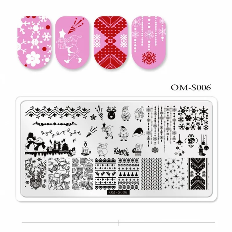 1 шт. пластины для стемпинга ногтей колокольчик Санты снеговик рисунок дизайна