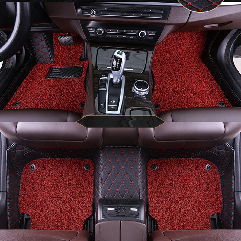 Роскошные двухслойные автомобильные коврики с проволочной петлей аксессуары