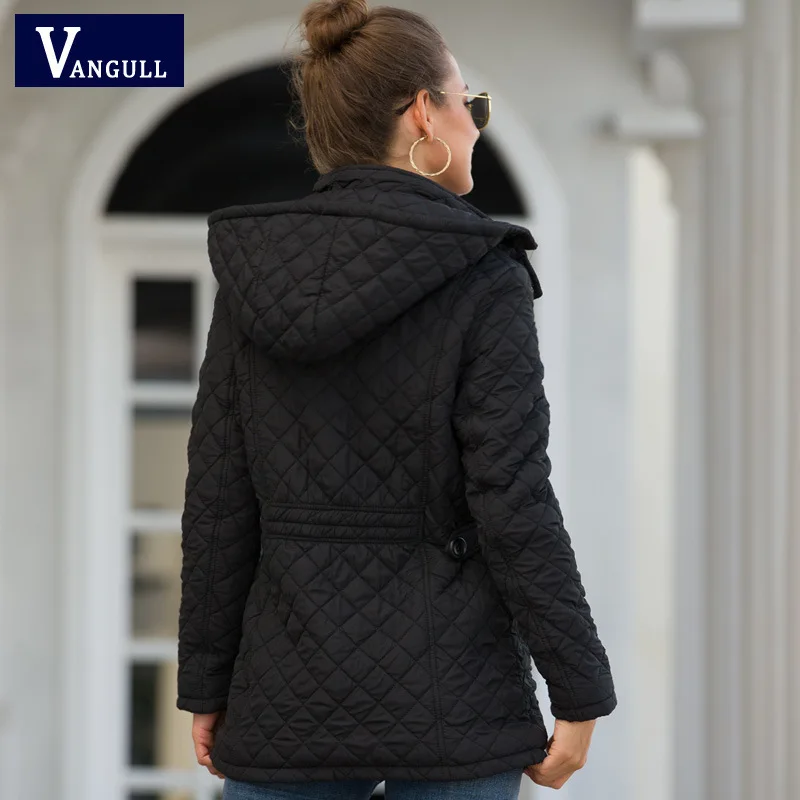 YYCZF 2021 Casual Loose Arygle Hooded Parkas Women Fashion Solid Thick Long Coats Women Elegant Cotton Jackets Female Ladies