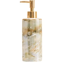 ceramic liquid soap dispenser porcelain bathroom shampoo shower gel bottle gold head bath hardware birthday present 390ml