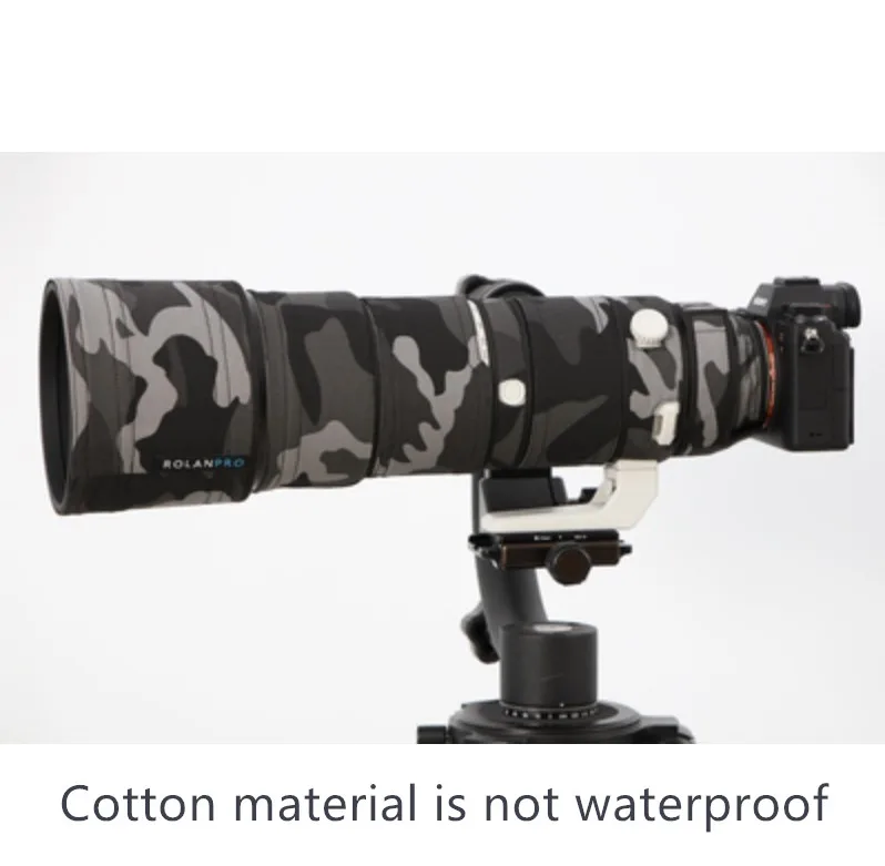 not waterproof Линзы rolanpro камуфляжное пальто дождевик для sony FE 200-600 мм F5.6-6.3 G OSS защитный чехол для объектива нейлоновое водонепроницаемое покрытие для объектива - Цвет: not waterproof