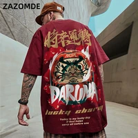 mens t shirts 2020 chinese style lucky printed short sleeve tshirts summer hip hop casual cotton tops tees streetwear