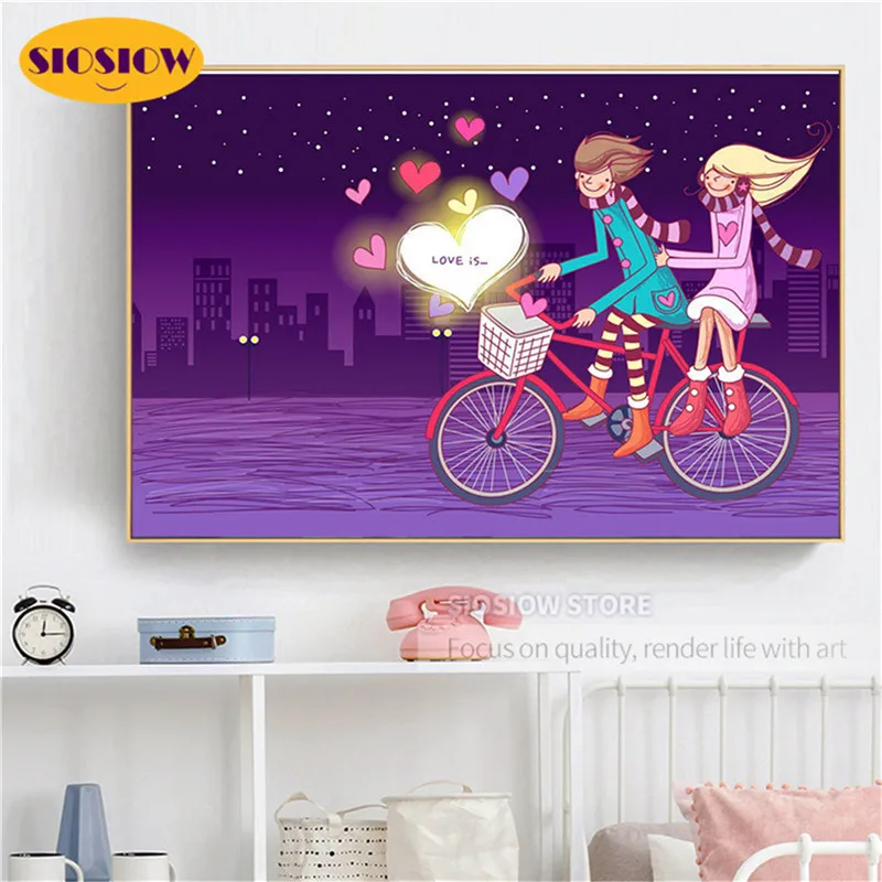 SIOSIOW 5D Diy алмазная живопись Мультяшные парные полный дрель 3D Даймонд Вышивка