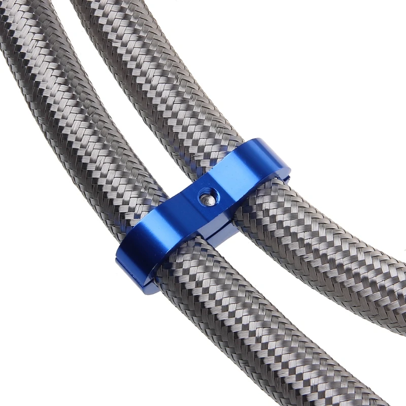 

Stepped Billet Dual AN6 6AN 13MM Braided Hose Separator Clamp Cable Fastener NEW