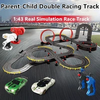 electric toy racing car parent child double racing track 143 real simulation track creative assembling childrens toys gifts