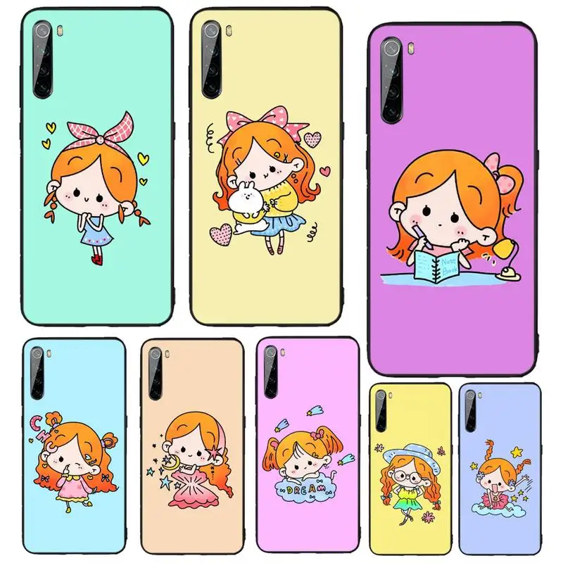 

Cartoon Girl Phone Case For Xiaomi Redmi 10 10x Note 9 9T 9A 9S 7 8 9se 7a 8a 8t Pro Max K20 30 Pro Funda