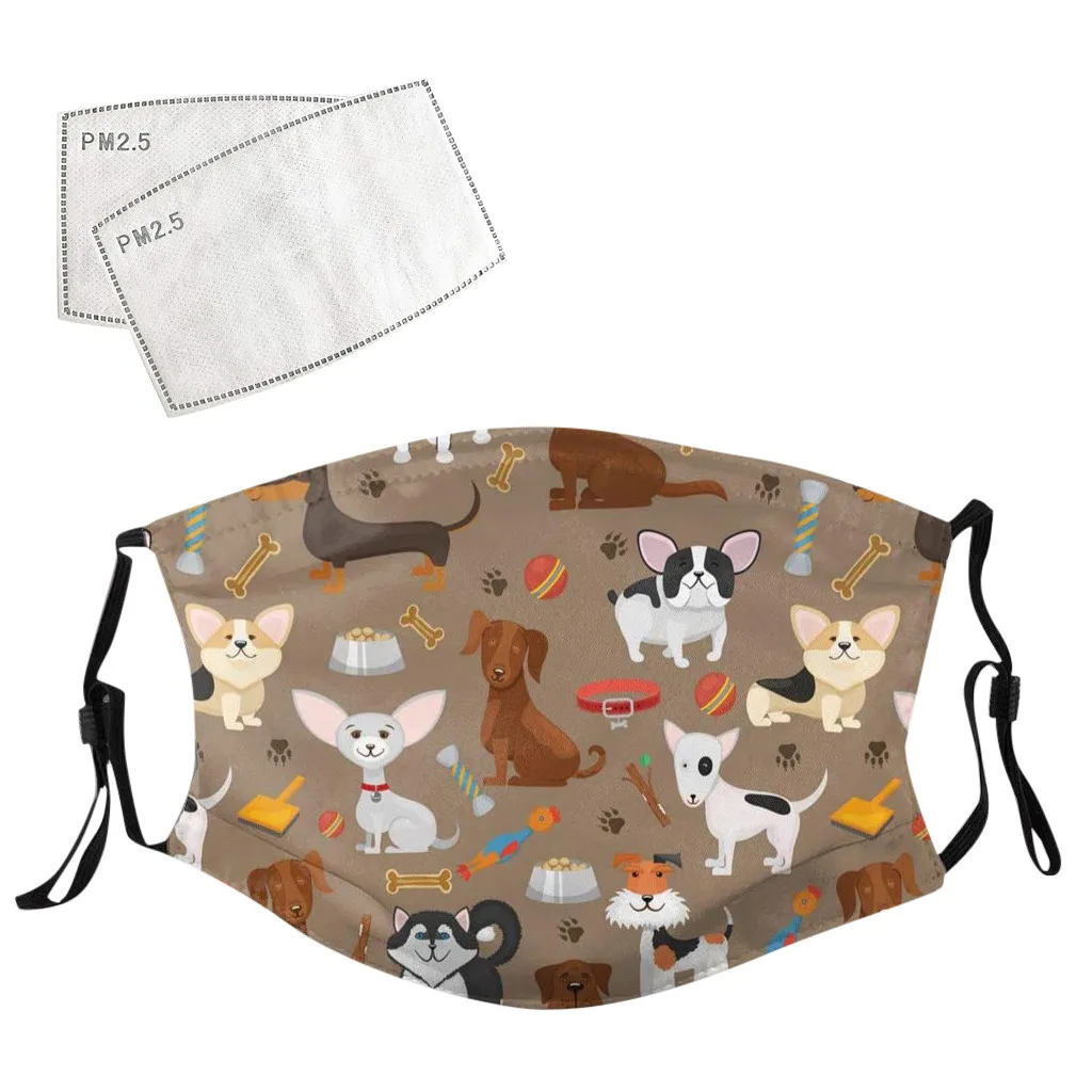 

Маска для лица с принтом унисекс, многоразовая, с защитой от пыли, моющаяся, Пыленепроницаемая