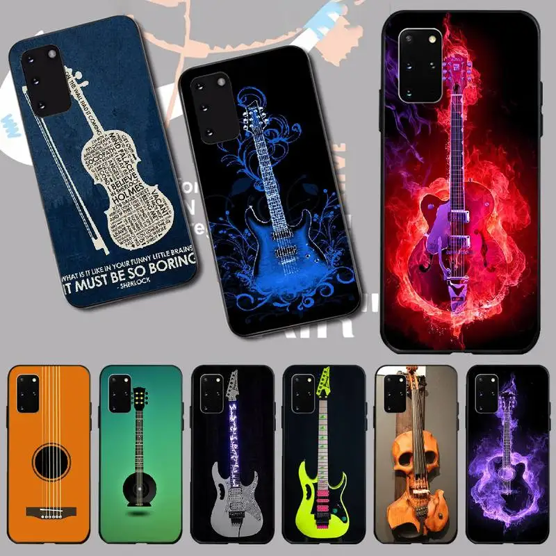 

PENGHUWAN Piano Guitar Music Coque TPU Soft Silicone Phone Case Cover for Samsung S20 plus Ultra S6 S7 edge S8 S9 plus S10 5G