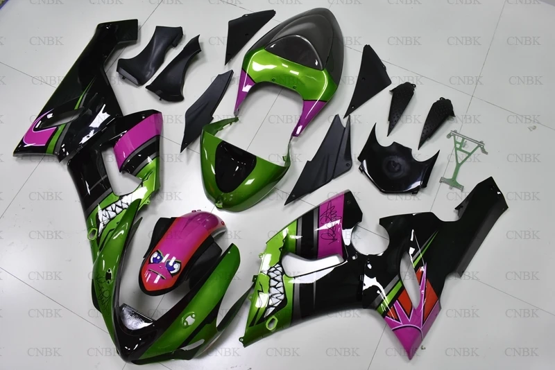 Комплекты всего тела для Kawasaki ZX6r 2006 636 наборы обтекателей ZX 6r боди 2005 зеленая