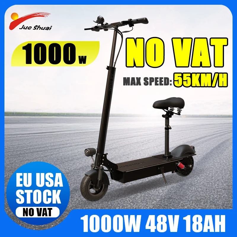 

Foldable 48v Electric Scooter 1000w Motor 50KM/H Max E Scooter with Seat 18AH Lithium Battery Electric Scooters Adults EU Stock