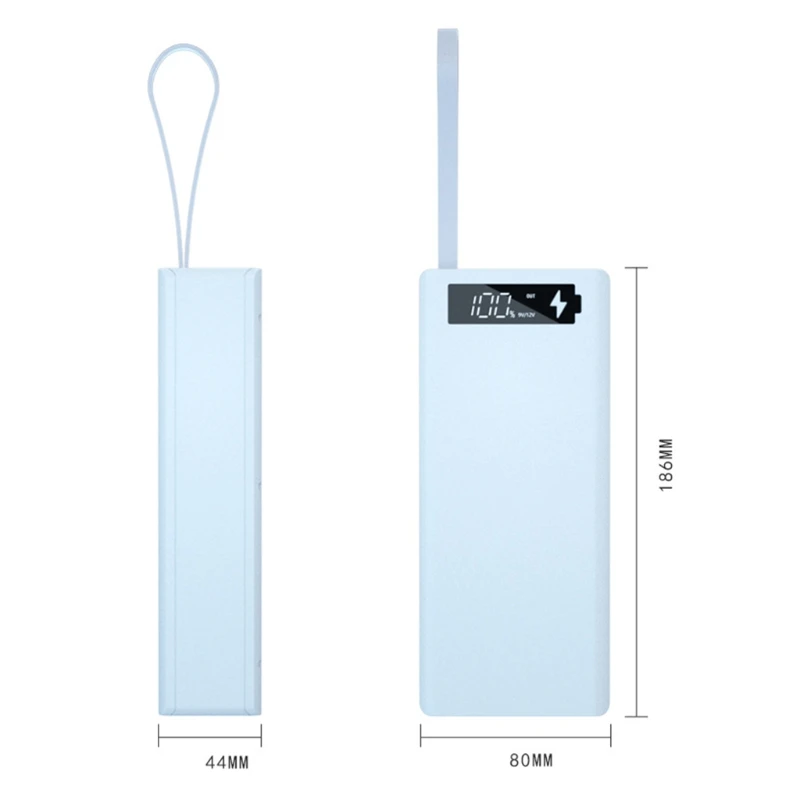 

Detachable LCD Display DIY 16x18650 Battery Case Power Bank Shell 5W Wireless Charging Box without Battery Powerbank P82A