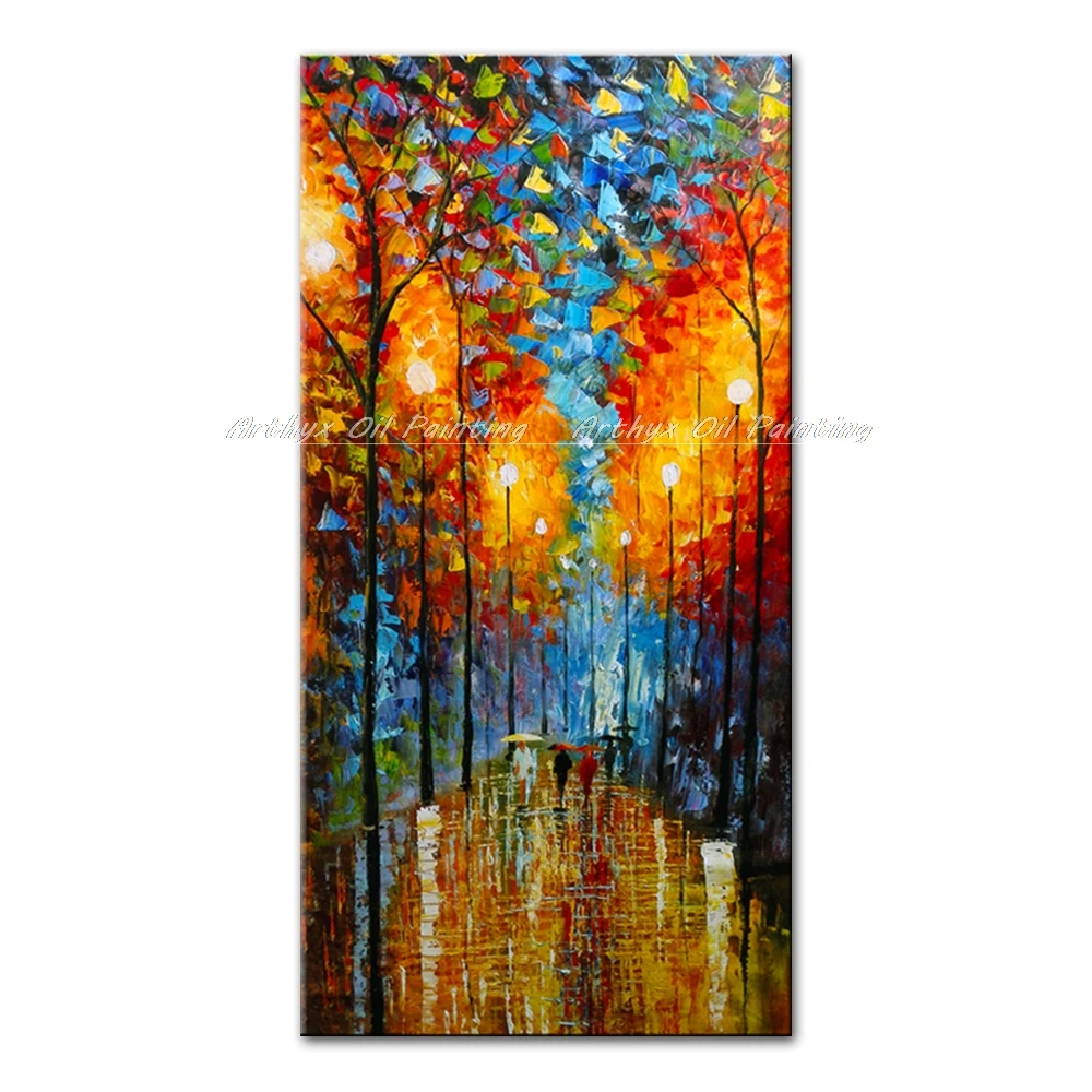 

Картина мастихином на холсте, с изображением пейзажа