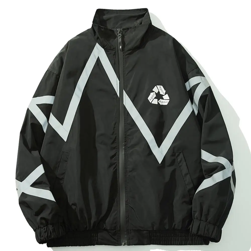 Куртка-карго со светоотражающей полосой повседневный свитшот на молнии с